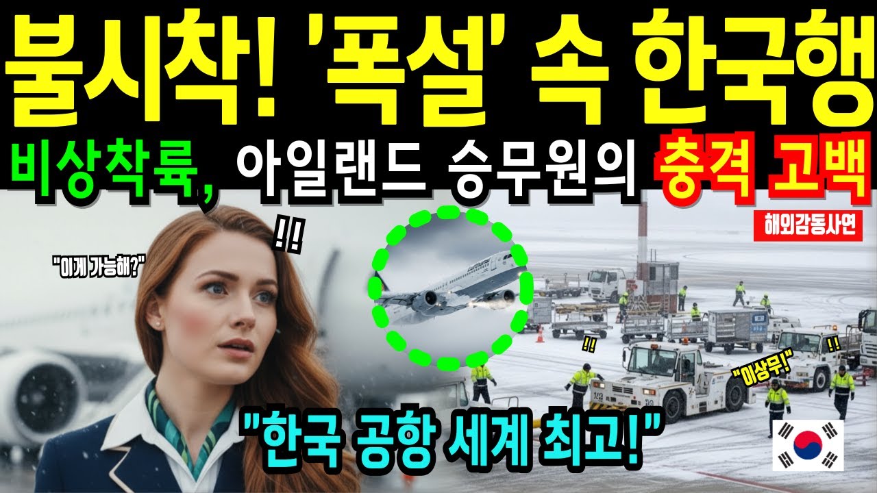 [해외감동사연]아일랜드 미녀승무원, 불시착! ‘폭설’로 인천공항 도착 후 5초만에 오열한 까닭!