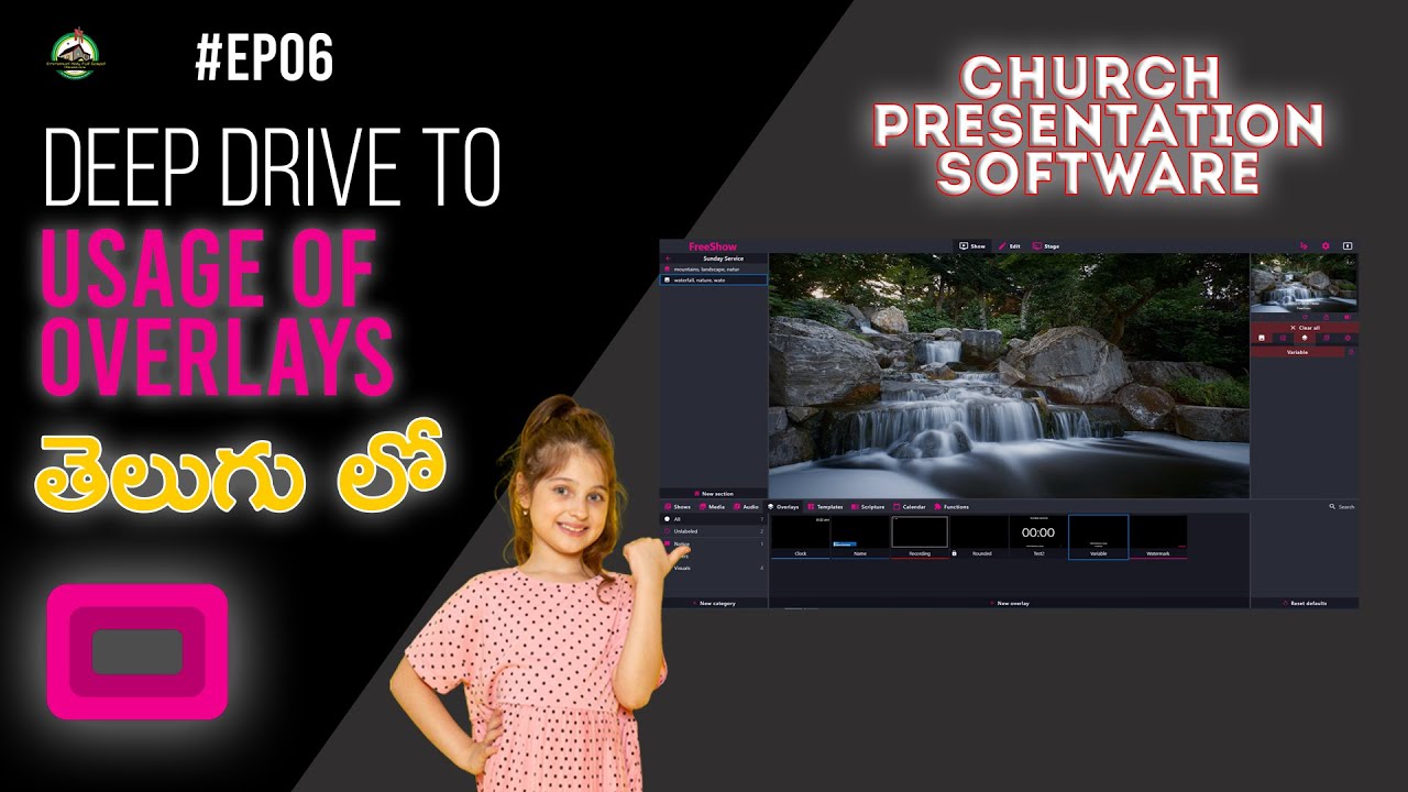 🎯Usage of Overlays in FreeShow Tutorial - 06 || Church Presentations || Telugu