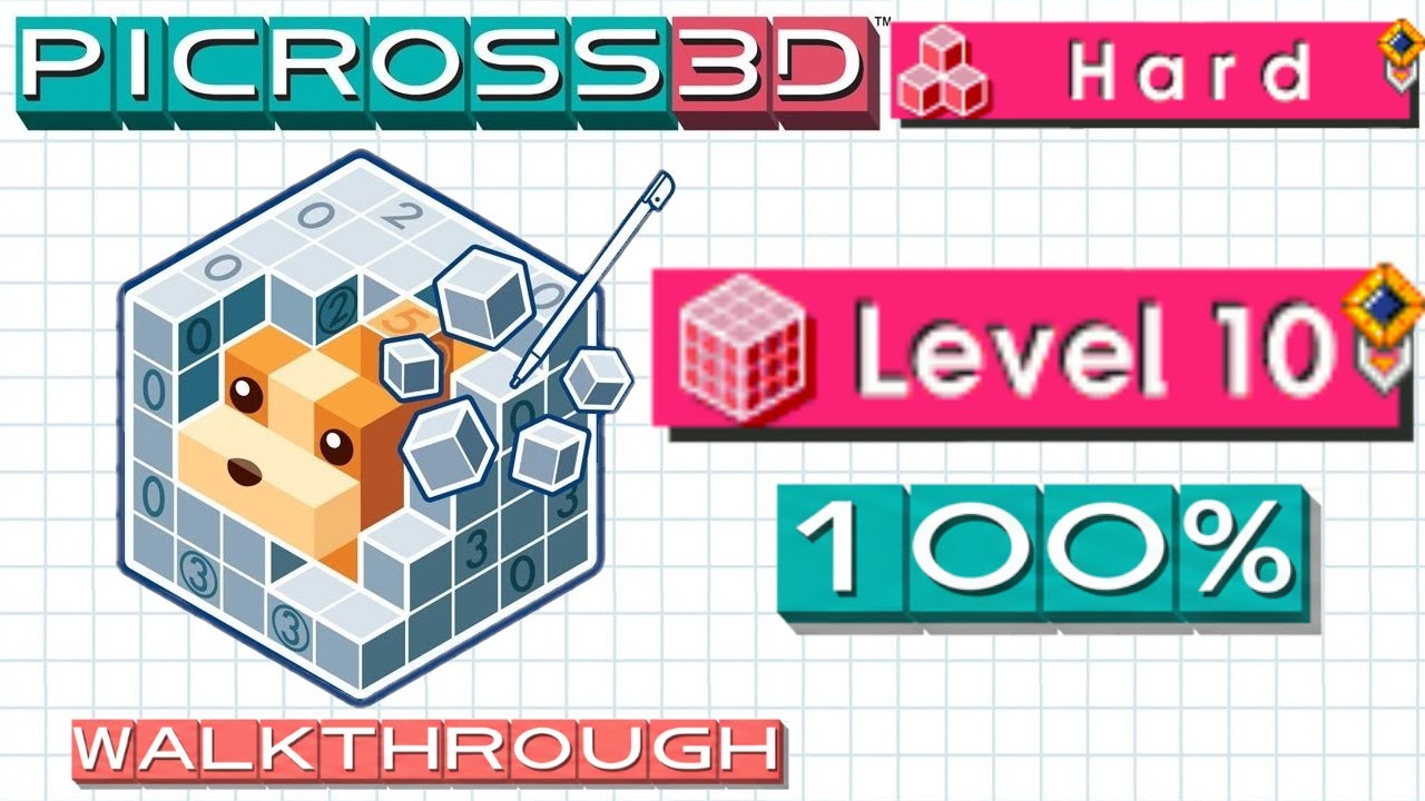 Hard Picross: Level 10 | Picross 3D (DS) 100% Walkthrough