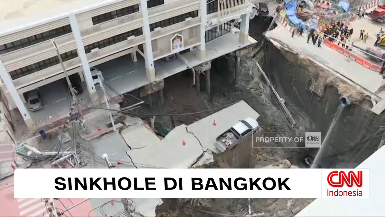 Sinkhole Raksasa Muncul di Bangkok, Thailand