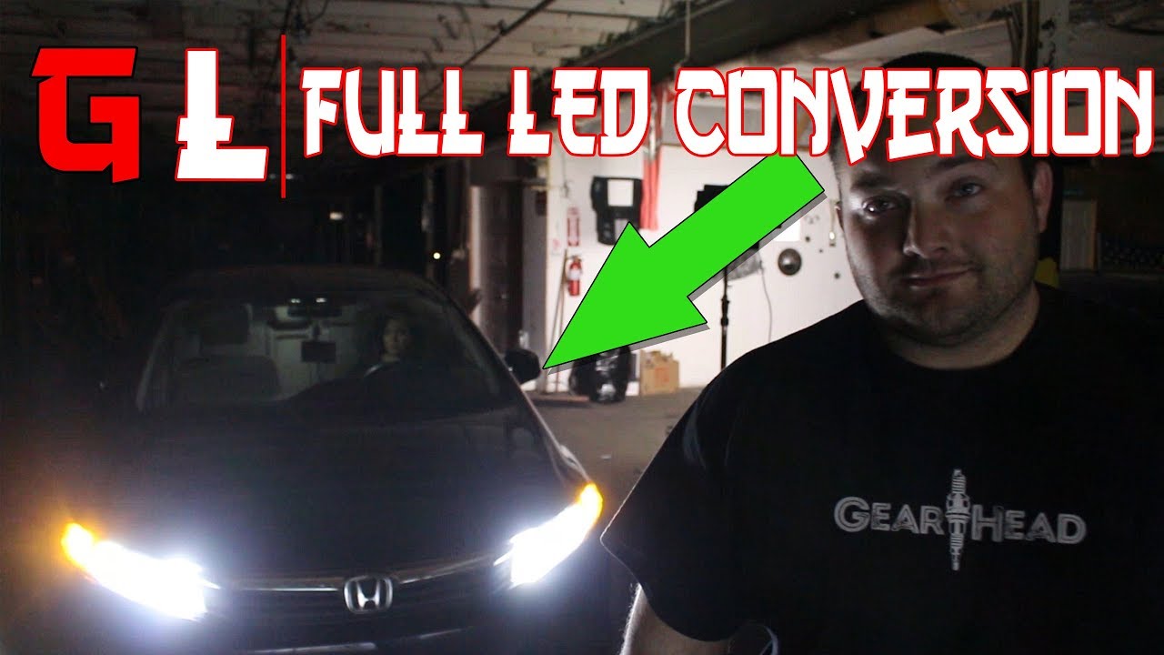 Full LED conversion LED Headlights Tail Lights Interior lights Honda Civic Partsam