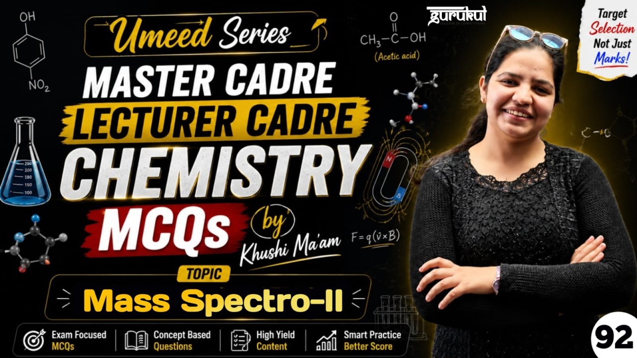 Mass Spectro Chemistry MCQs | Lecturer Cadre Preparation  & Master Cadre Preparation