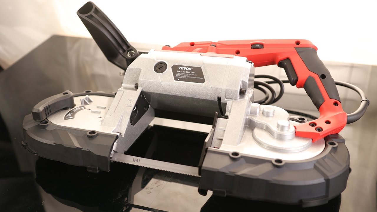 VEVOR Portable Band Saw, 5Inch Cutting Capacity Corded BandSaw, Variable Speed Hand held Band Saw