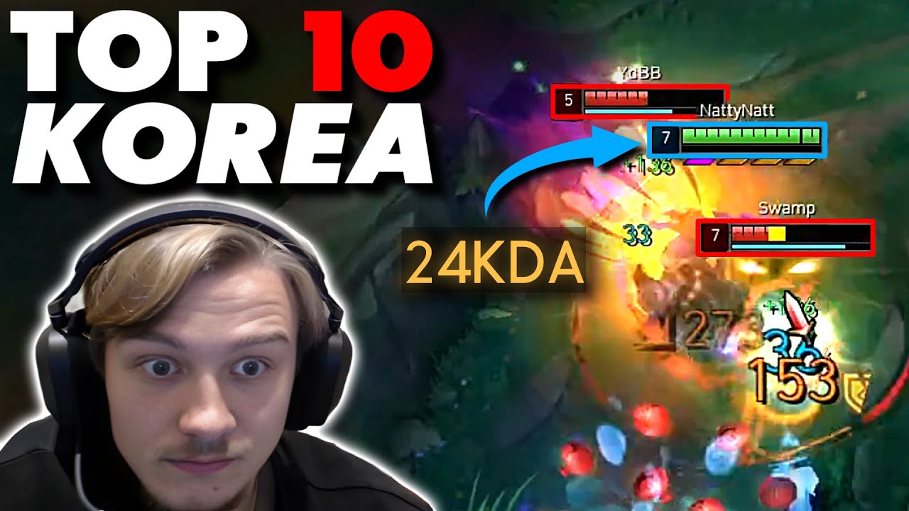 NattyNatt achieves a 24.0 KDA game in TOP 10 KOREA