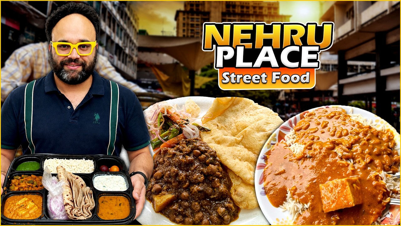 Street Food Nehru Place | Shahi Paneer Chawal, Dahi Bhalle, Chole Bhature, Sona Sweets Thali