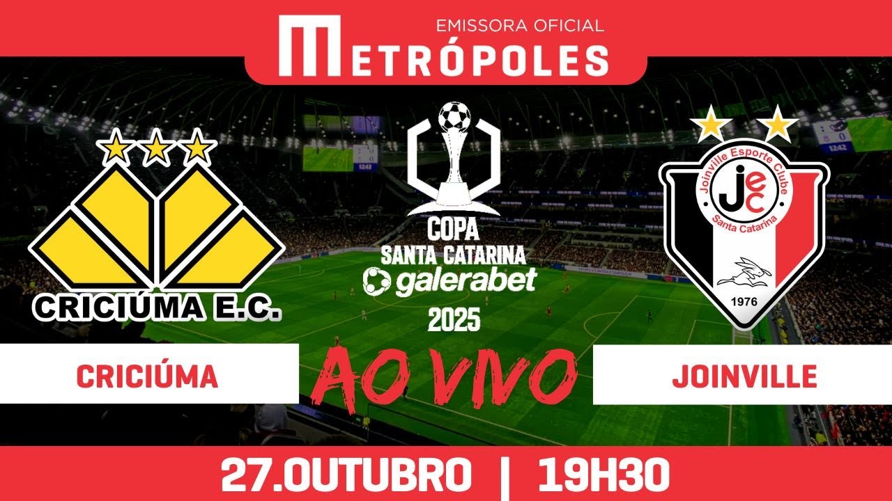 COPA SANTA CATARINA 2025 - CRICI&Uacute;MA x JOINVILLE - AO VIVO E COM IMAGENS - 27.10.25