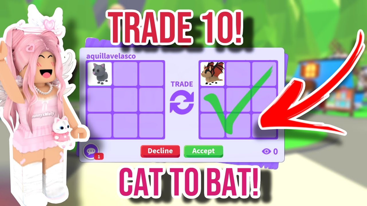 Trading From A CAT To A BAT Dragon In Just 10 TRADES In Adopt Me!