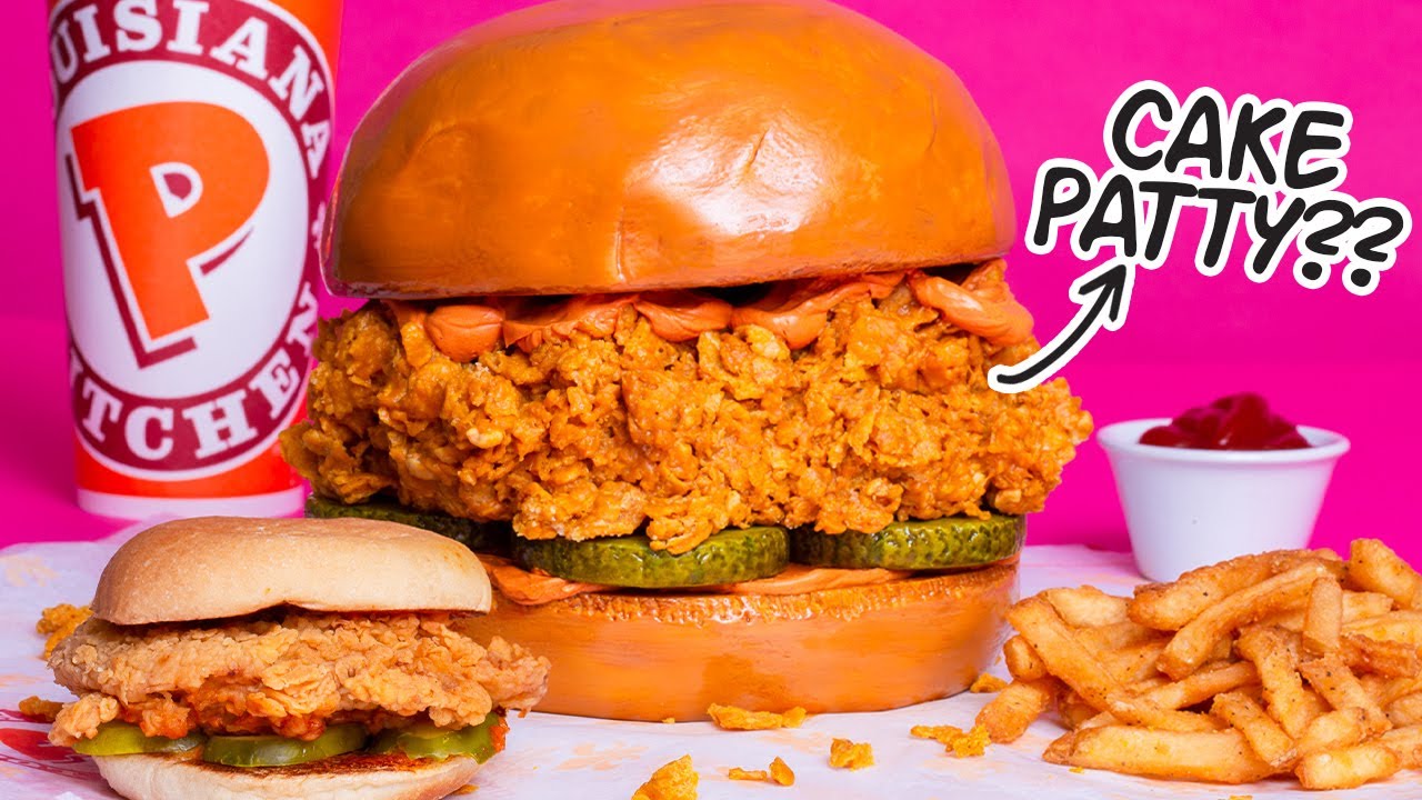 GIANT 10 LB Popeyes Chicken Sandwich... But It's CAKE! | How To Cake It with Yolanda Gampp