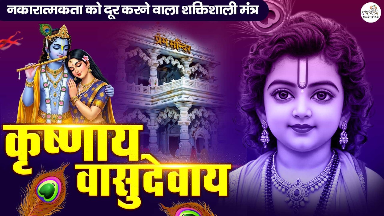 ॐ कृष्णाय वासुदेवाय हरये परमात्मने - Krishna Mantra | Om Krishnaya Vasudevaya 108 Times Bhakti Song