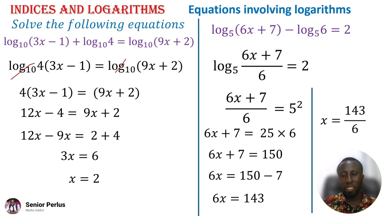 Indices and logarithms||Part 4|| Logarithms equation|| Graph of logarithms(Application)