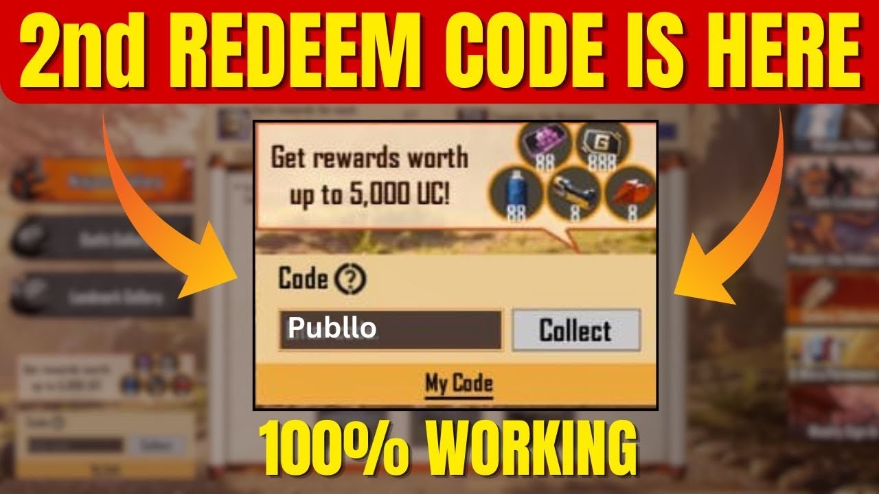 2ND REDEEM CODE IS HERE PUBG MOBILE | NARUTO GALLERY COLLECTION FIRST CODE REDEEM PUBG MOBILE