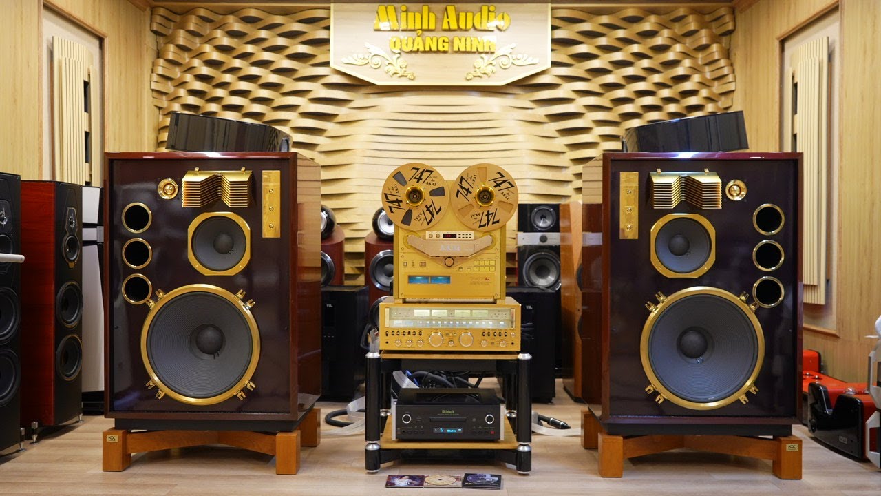 Test bộ 3 mạ vàng 18k siêu đẹp.loa JBL 4345 mạ vàng 18k,amly sansui G9000DB,đầu cối AKAI 747DBX