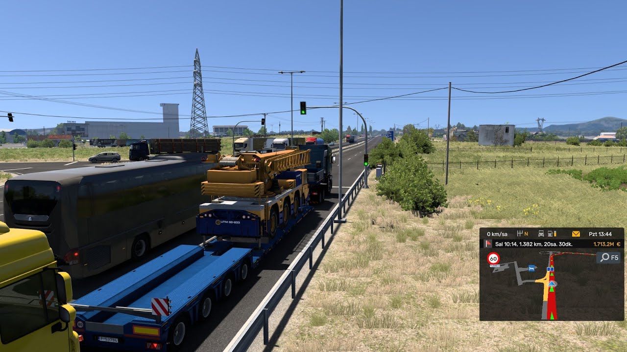 Euro Truck Simulator 2 ]🔴 Canlı Yayın..] vinç taşıyoruz..