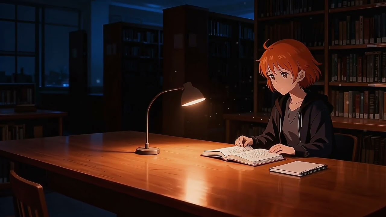 Silent Library Nights 📚🌙 Calm Lo-Fi to Focus | 1 Hour Lo-Fi • Moonami Lo-Fi 