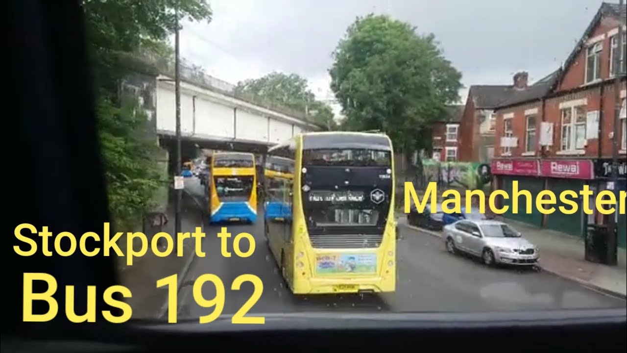 Stockport  192  bus to Manchester      part 1
