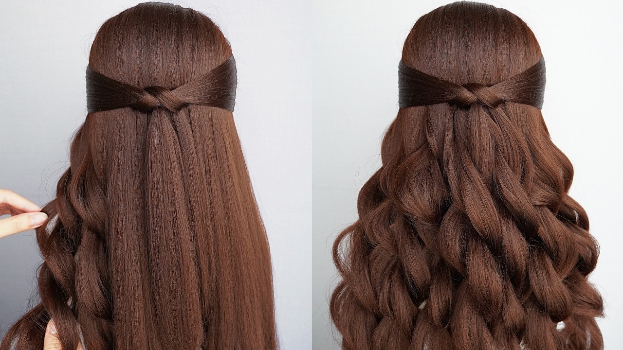 Very Easy Hairstyle - Latest Hairstyle For Girls | Simple Hairstyle Half Up Half Down
