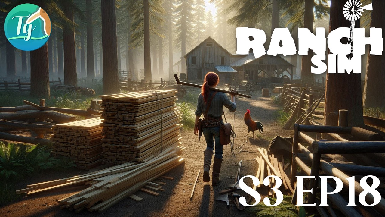 Ranch Simulator S3 Ep18: Livraison de planches chez le voisin et création de l’enclos pour coq