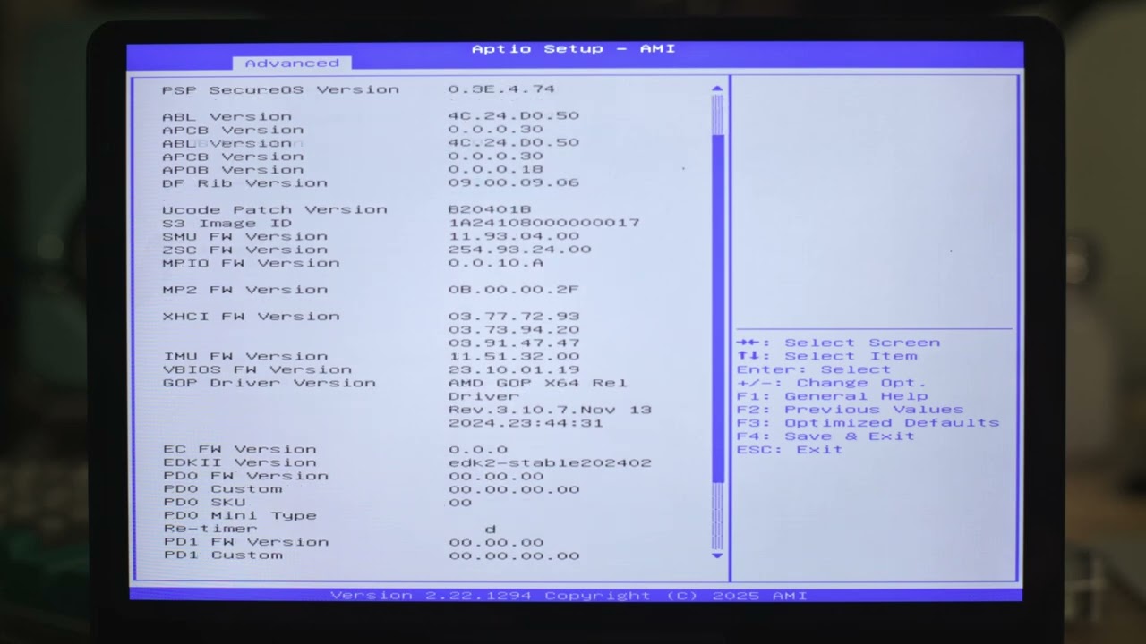 GPD Pocket 4 BIOS Overview (Ryzen HX 370 Strix Point)