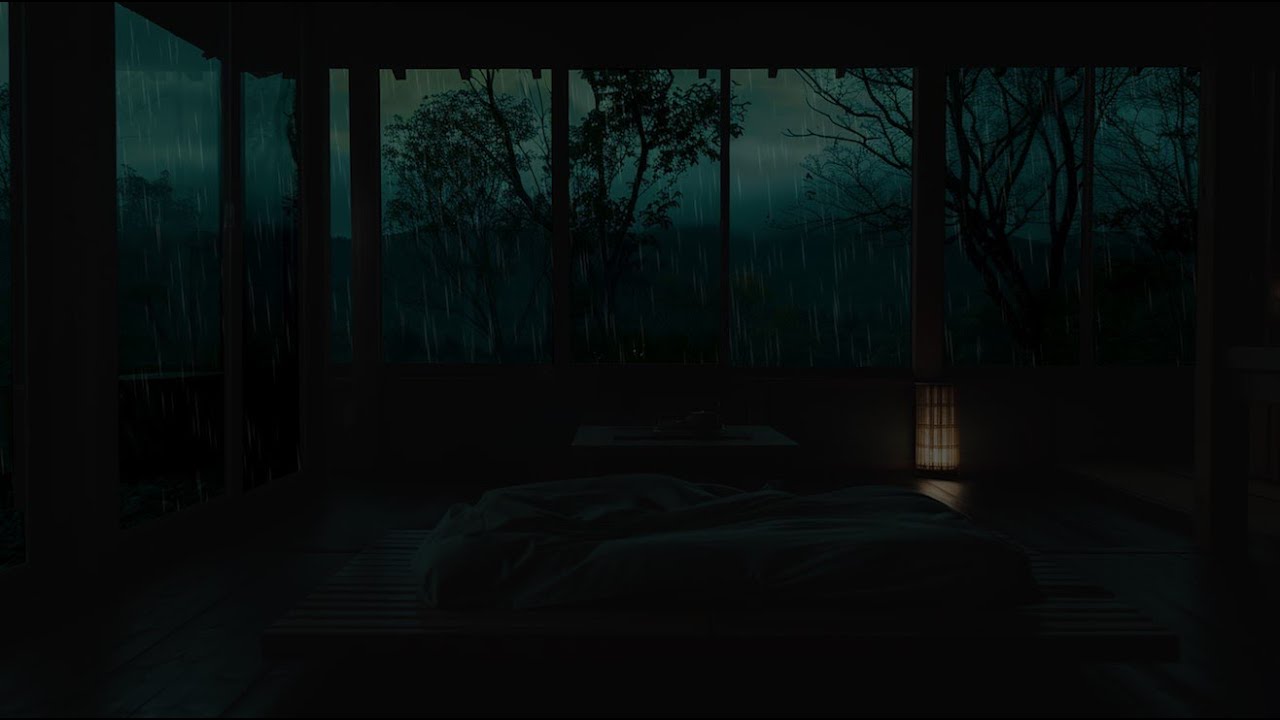 Gentle Rainfall in a Mountain Cabin 🌧️ | Calming Night Ambience for Deep Sleep (No Ads)
