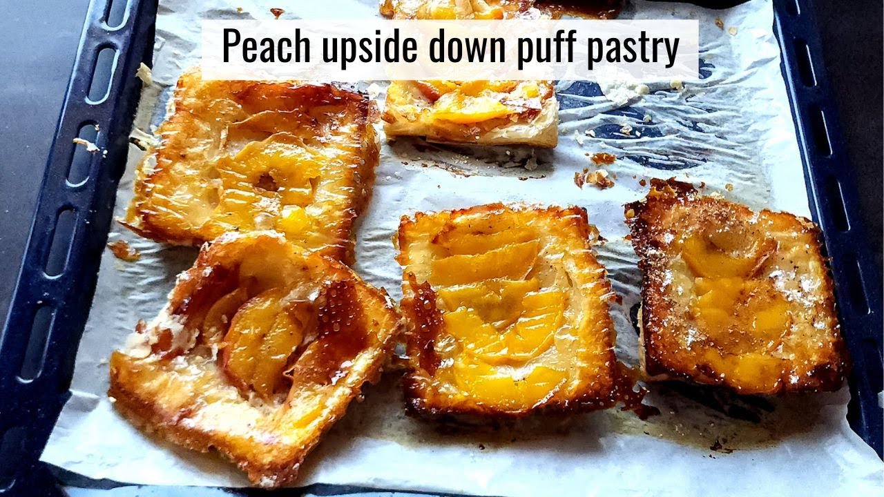 Peach upside down puff pastry
