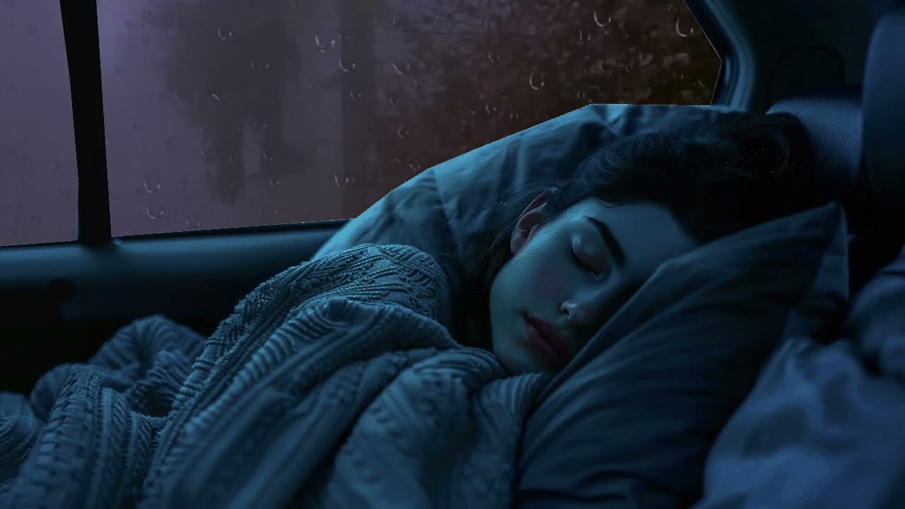 Instant Deep Sleep 🌧️ Cozy Van Rain on Window  Pure Rain ASMR