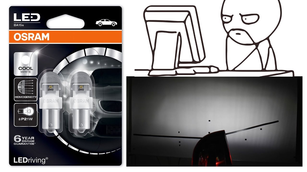 Osram Sylvania Premium LED P21W BA15s ”Upgrade Bulbs” – Test Ford Reverse Light