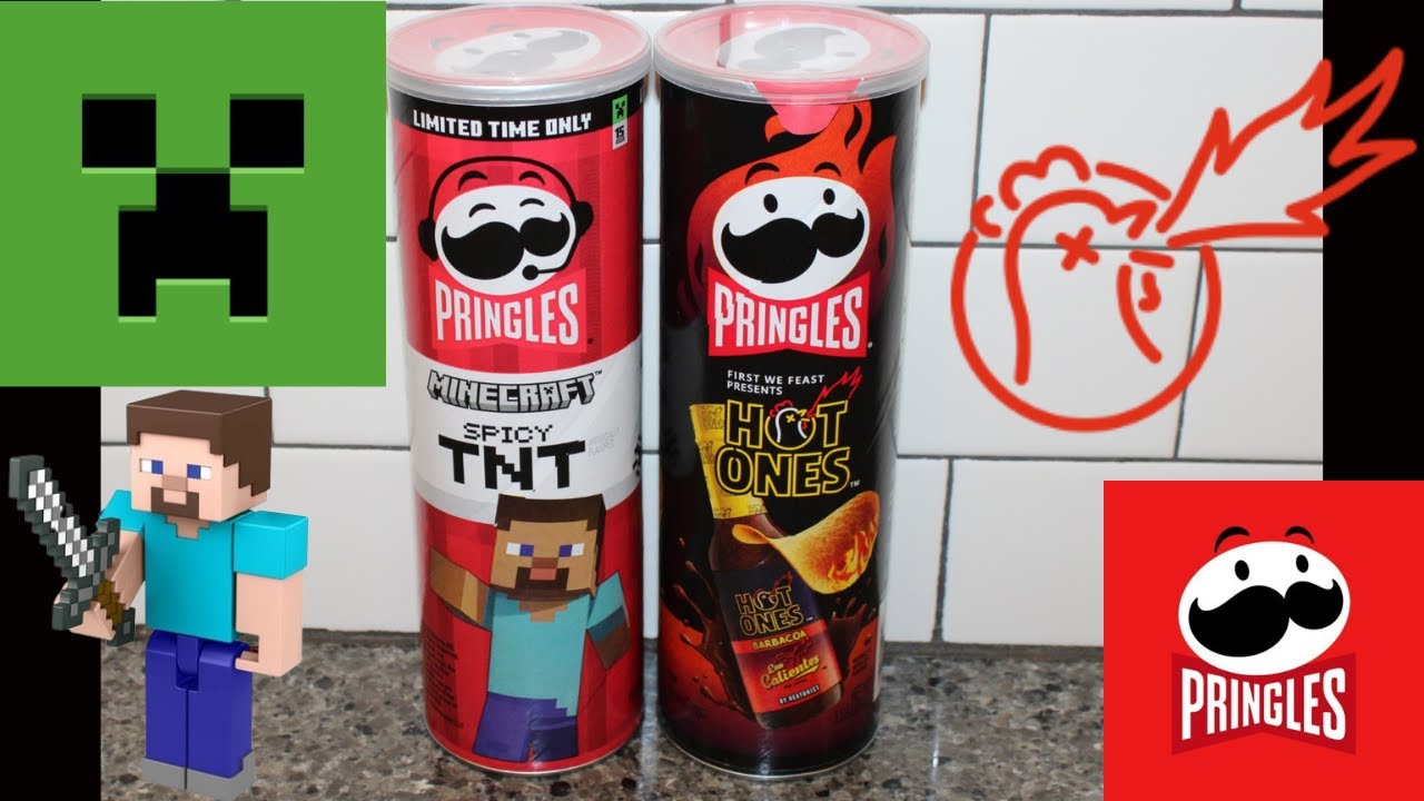 Pringles Potato Crisps: Minecraft Spicy TNT & First We Feast Hot Ones Barbacoa Los Calientes Review