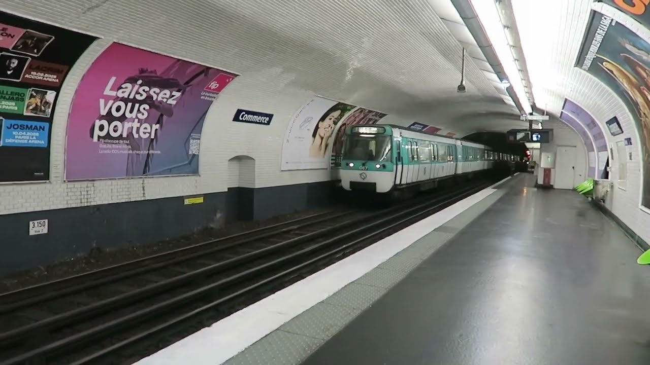 Paris Metro Line 8 Commerce Station Where Trains Run Straight Through! 11 December 2024