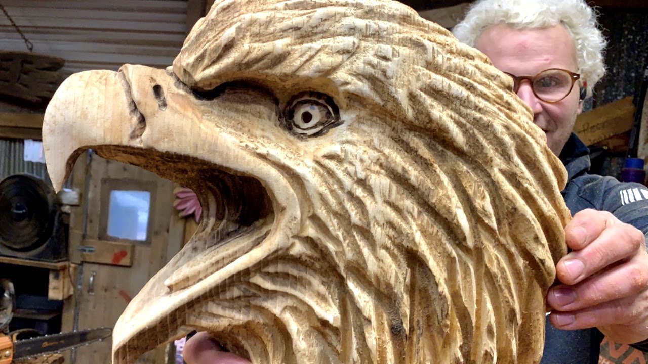 How to CARVE Eagle Head - $ 30 mins $ - Screeching Eagle - Every Single Step by step for beginners