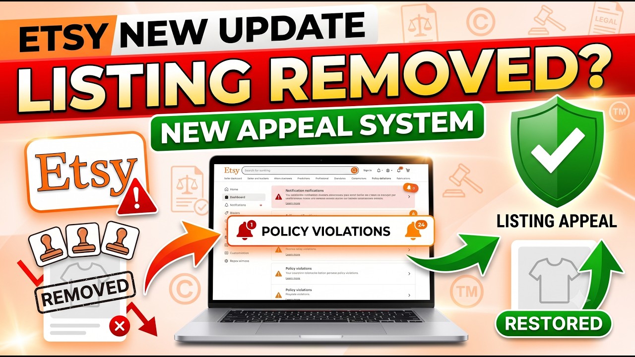 Etsy's New Policy Update 2026 | Policy Violations Page & Listing Appeals Explained with Examples !!