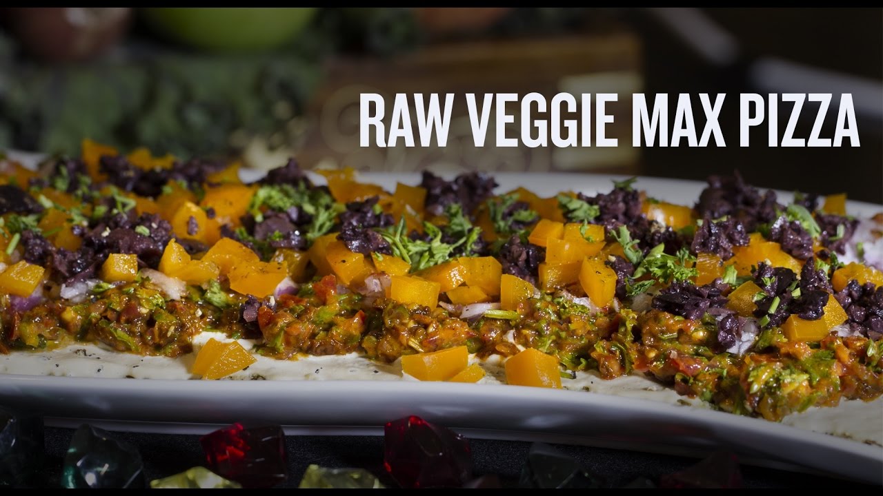 Raw Veggie Max Pizza with Cashew Cheese!