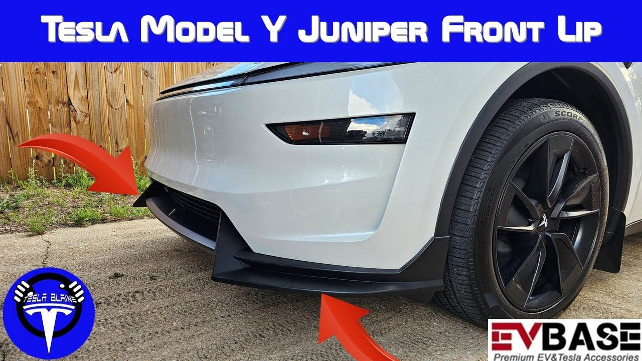 Tesla Model Y Juniper Makeover: Installing the Front Lip from EVBase #tesla