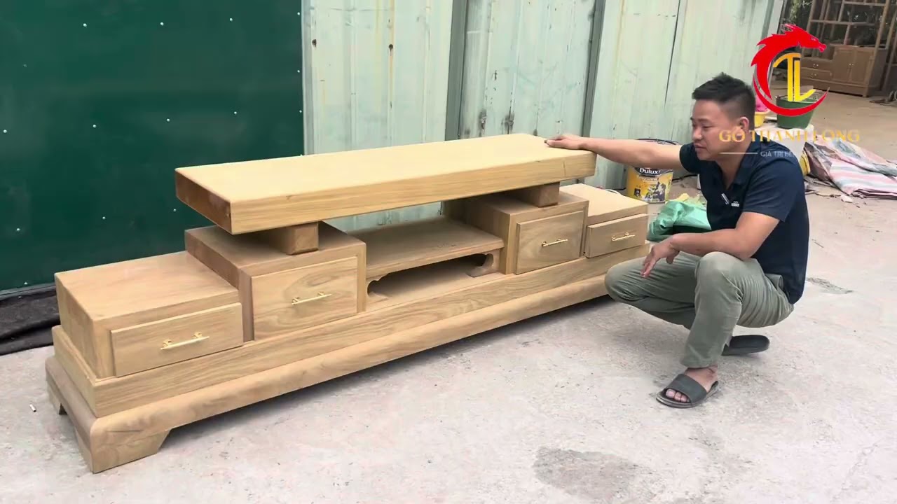 Mẫu kệ tivi nguyên khối gỗ cẩm giá rẻ tại Hà Nội