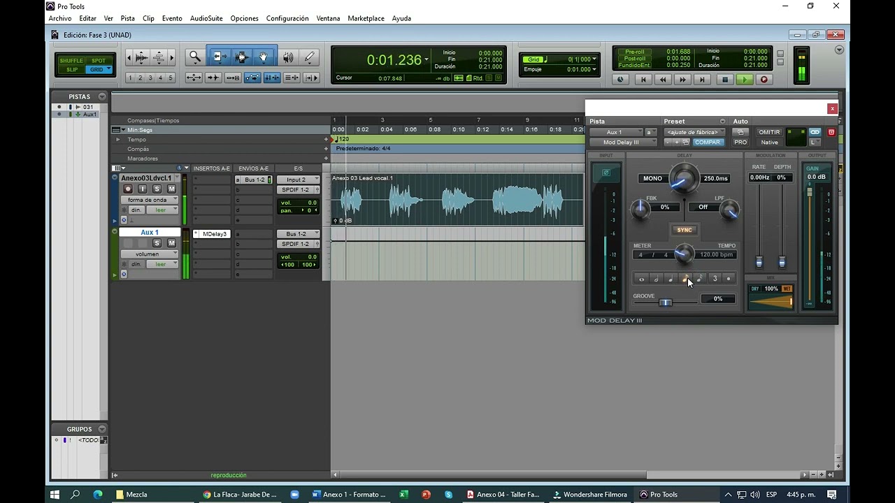 Parametros Delay en Pro Tools