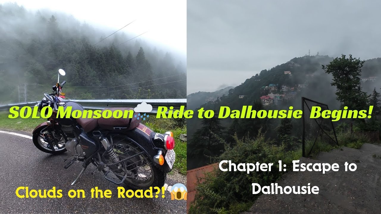 Solo Monsoon🌧️🌧️ Ride to Dalhousie Begins🌄| Clouds☁️☁️ on the Road| Epic Adventure on 2 Wheels🏍️| 4K