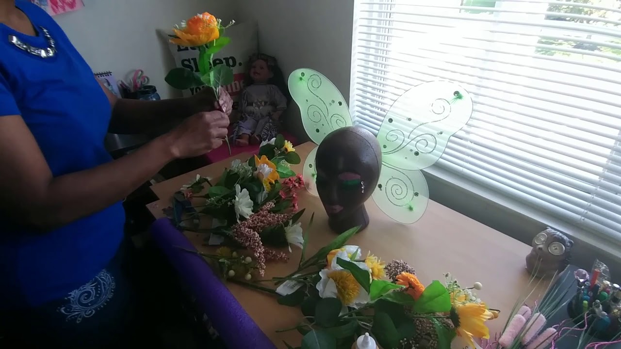 How to make a Beautiful African Woman, Floral Centerpieces Mannequin Head