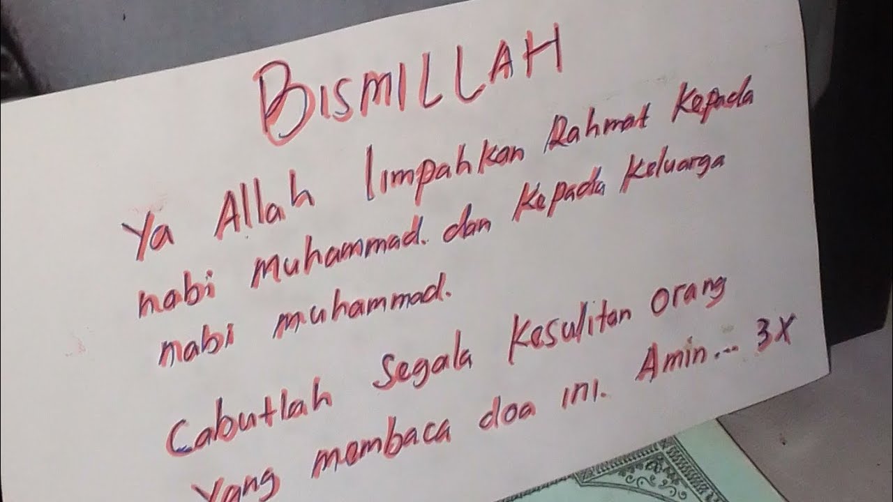 CABUTLAH SEGALA KESULITAN Orang yang membaca doa ini,Amin.