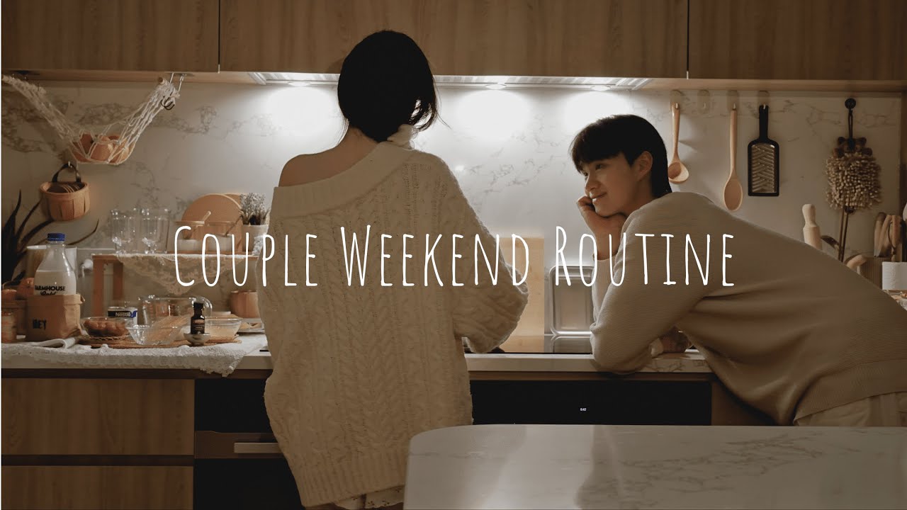 [Couple Weekend Routine] A day in the life of a student couple living together 🌄🏠| Slow living 💕