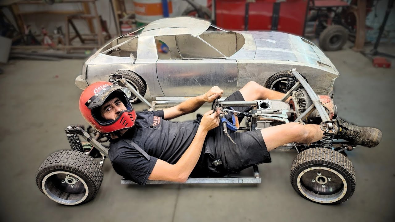 Карт RX7 с роторным двигателем! С колёсами и рулевым управлением разобрались!