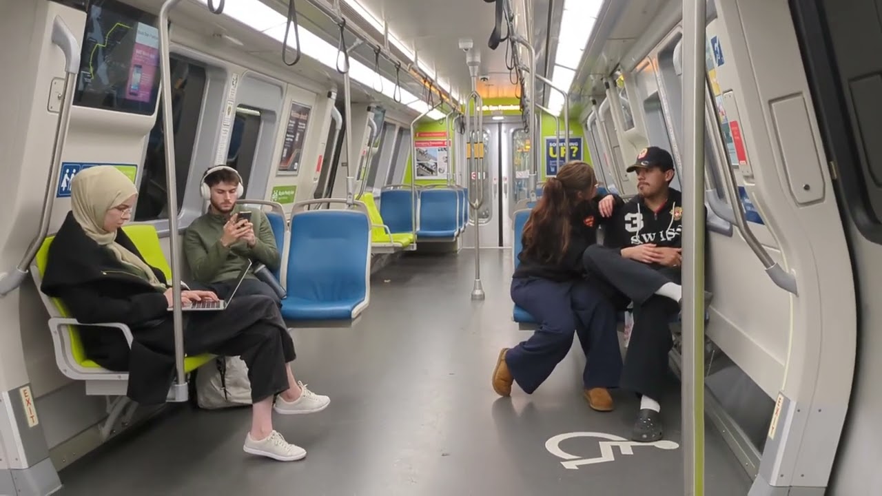 Southbound Yellow Line (Daly City - SFO International Airport) ride