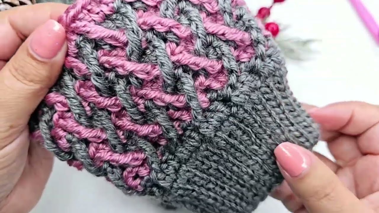 Crochet Mitones 😍 Punto Cruzado | Súper Fácil y Elegante 🧶