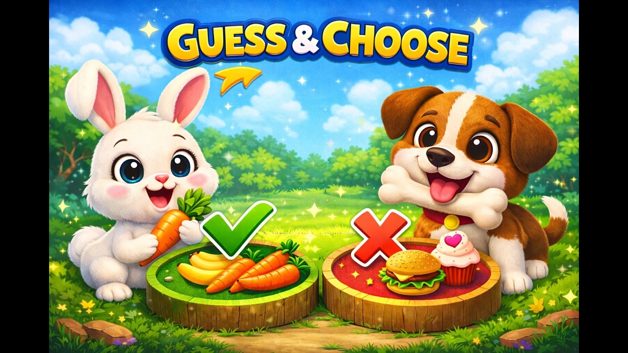 Guess & Choose Game 🐰🐵🐘🐶 | Smart Animal Choices | Fun Kids Learning Video 🎮✨