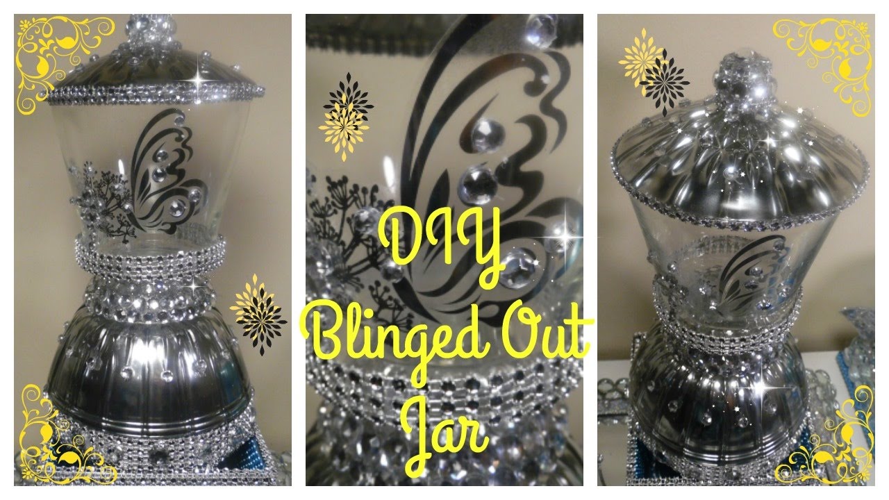 DIY - BLINGED OUT MIRROR JAR - DOLLAR TREE CRAFT (REQUESTED) 💎 BLING QUEENS (EP # 7)