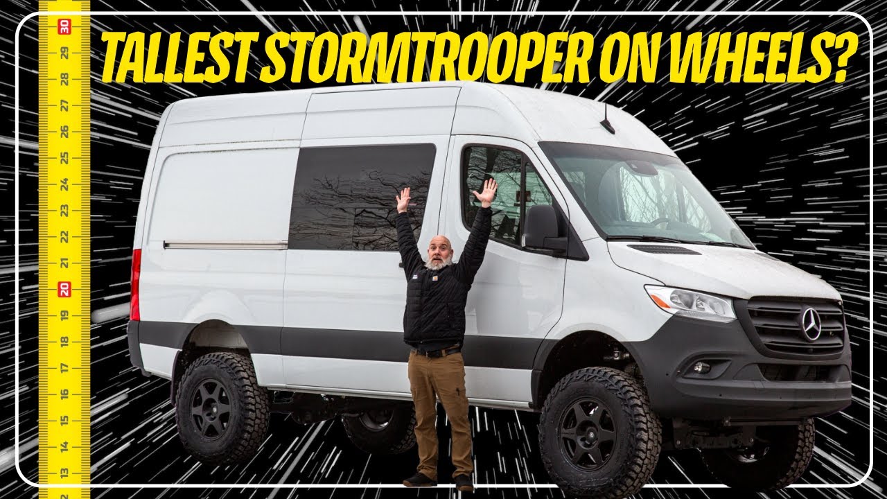 Этот микроавтобус Sprinter в стиле штурмовиков НЕВЕРОЯТНО высокий! Какой дорожный просвет вам нужен?