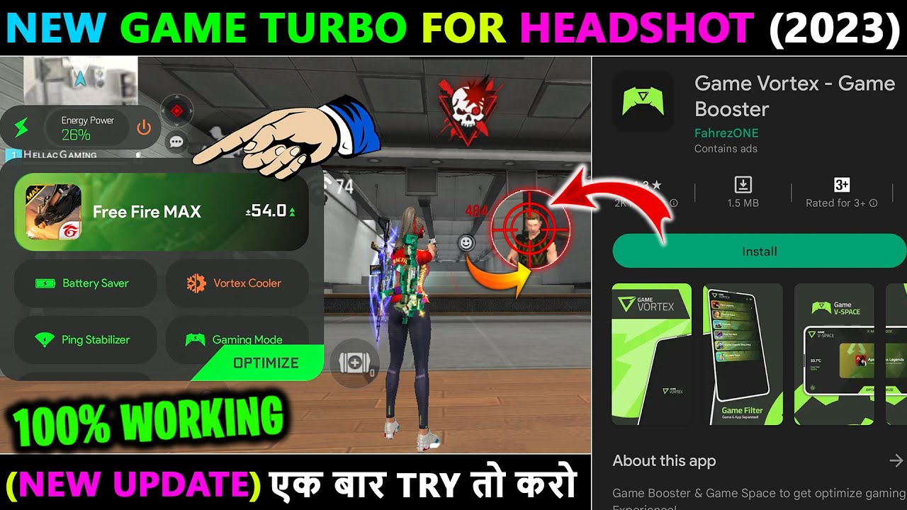 🤯New ONETAP HEADSHOT Trick (2023) 😈 [ 100% WORKING ] VORTAX GAME BOOSTER Headshot Settings