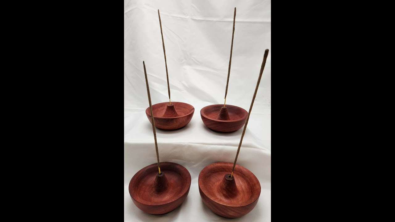Workshop Wednesday, Sid turns a batch of Redgum Incense Burners #incenseburners #woodturning