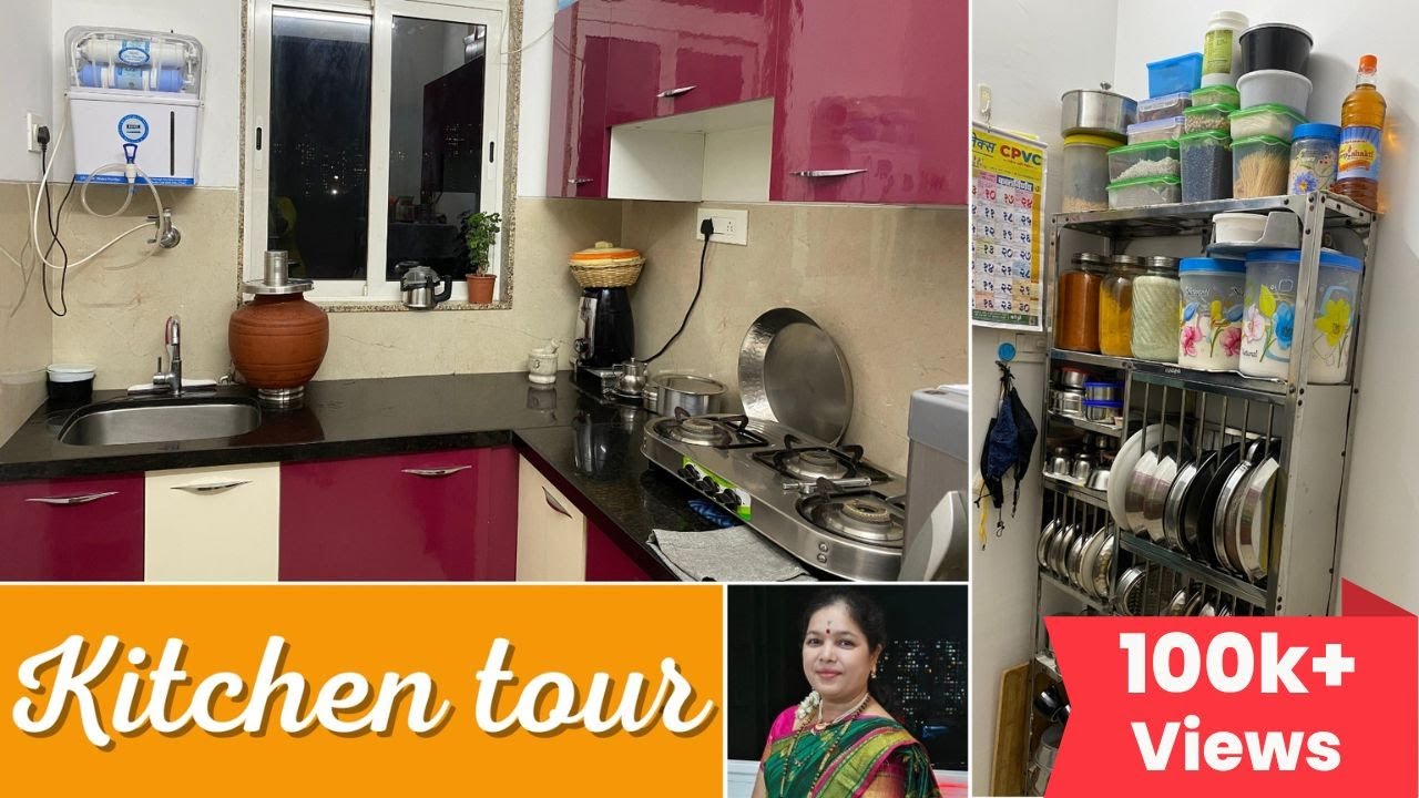 How to Organize Small Kitchen. Mumbai Kitchen Tour And Smart Tips. कमी जागेत सुबक किचनची मांडणी।