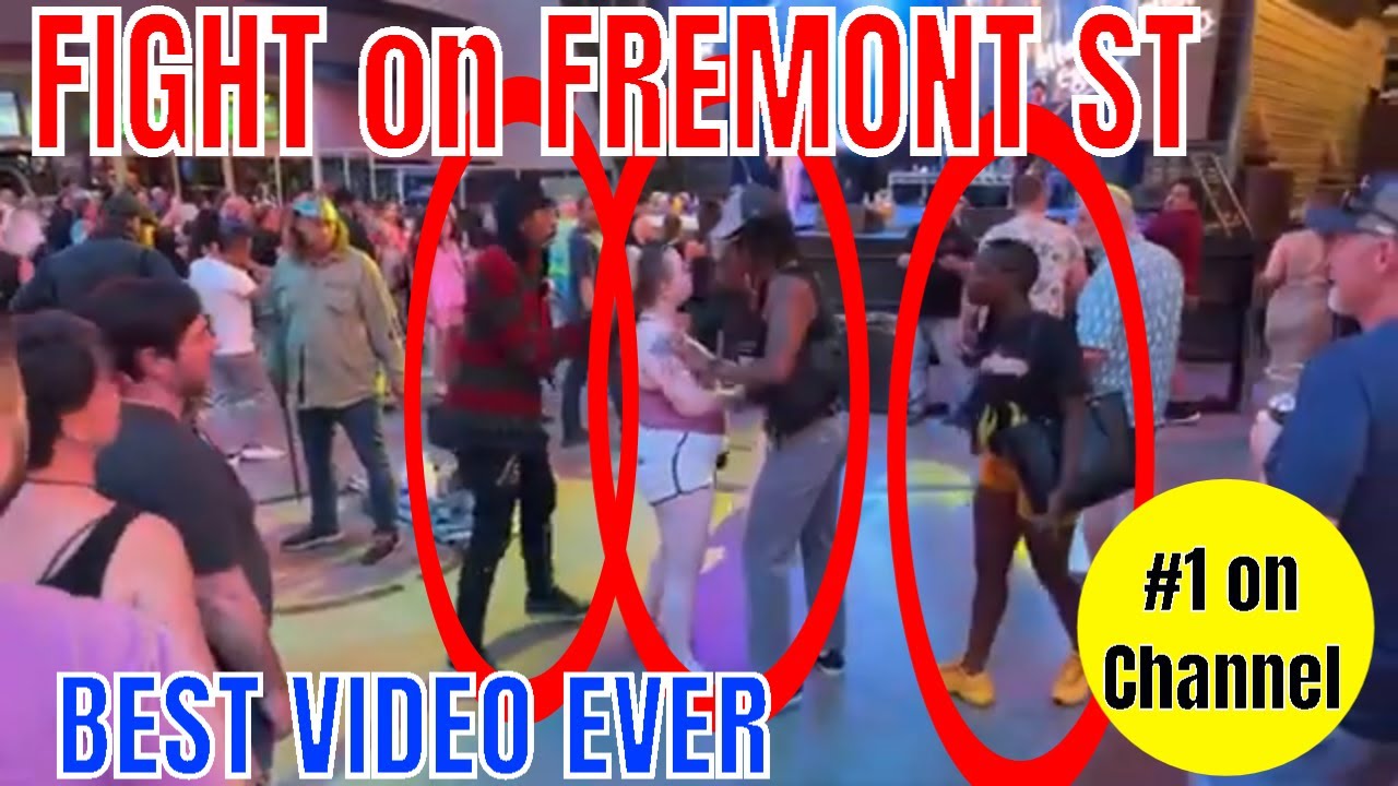 Dancing Pushing and Fighting on Fremont Street Great Music Live Clip #1 All Time Video on Channel