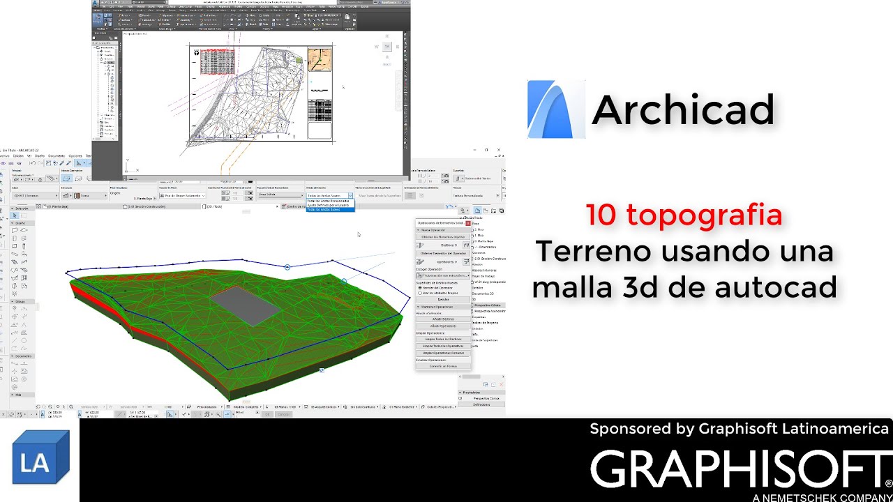 Archicad 10 topografia terreno usando una malla 3d de autocad
