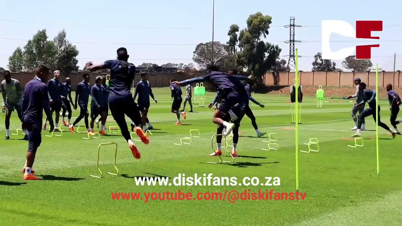 CAF Champions League | Mamelodi Sundowns players warming-up and training
